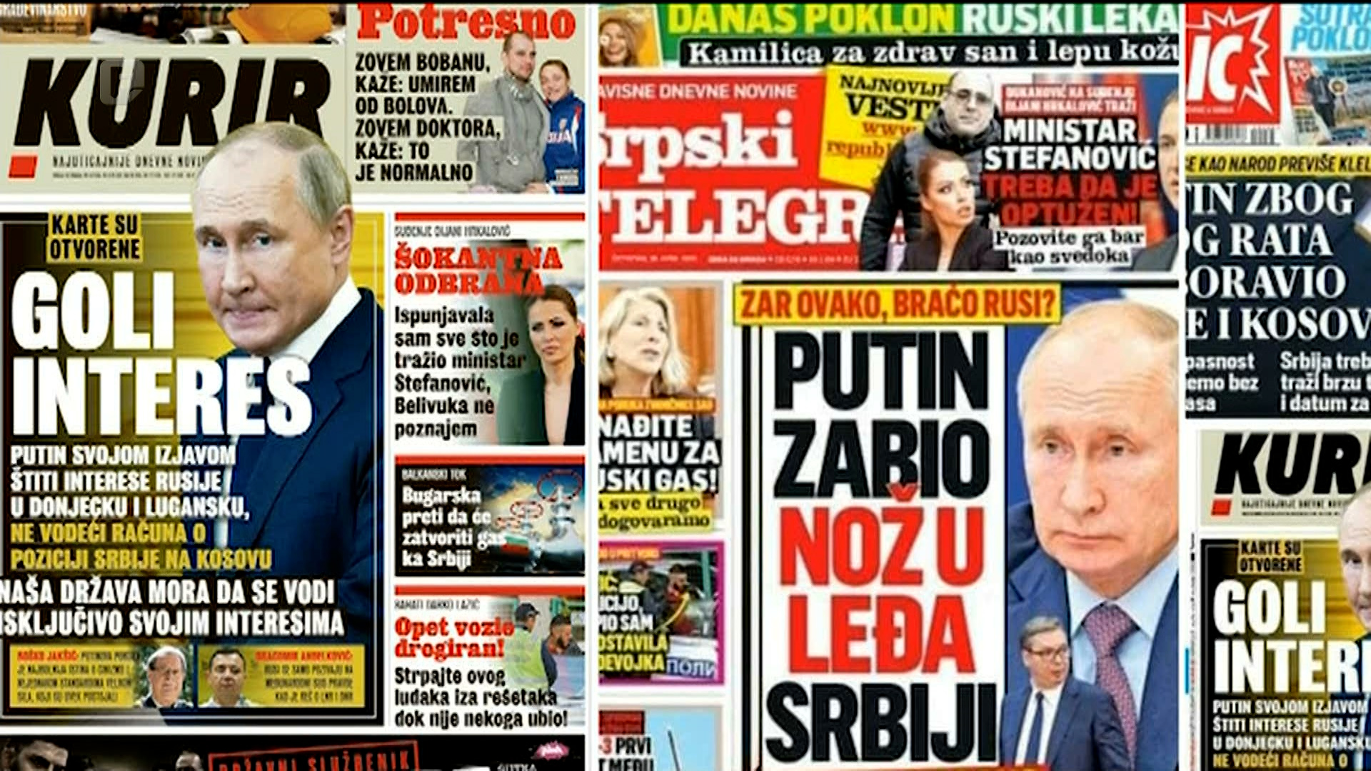 Tabloid požurili da Putina prozovu za zabijanje noža u leđa Srbiji